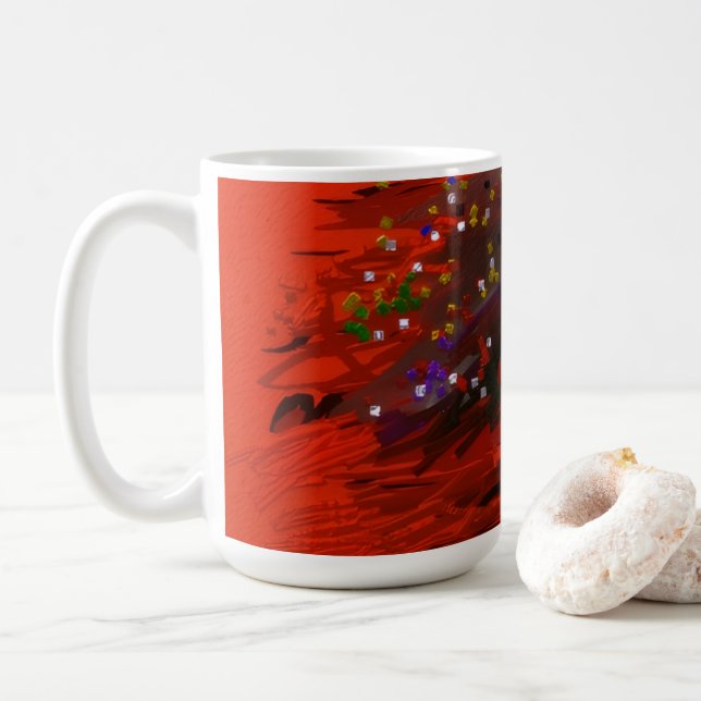 Taza De Café Orange Moon Landscape (Con donut)