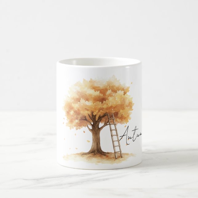 Taza De Café Orange Tree Leaves Ladder (Centro)