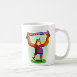 Taza De Café Orangután del fútbol del cumpleaños del papá