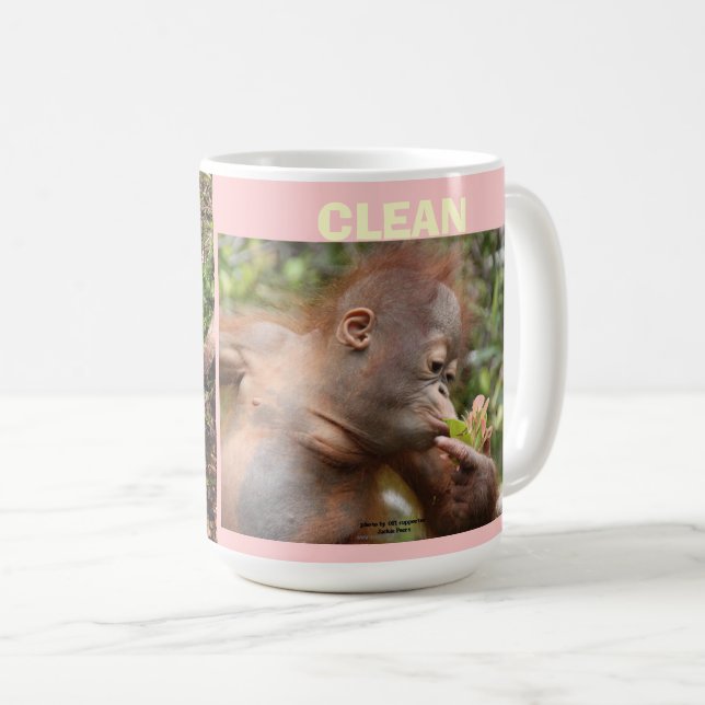 Taza De Café Orangutan limpio y sucio (Anverso derecho)