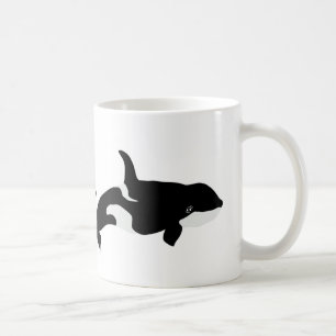 Taza De Café Orca Ballena Ilustracion Cetacea White