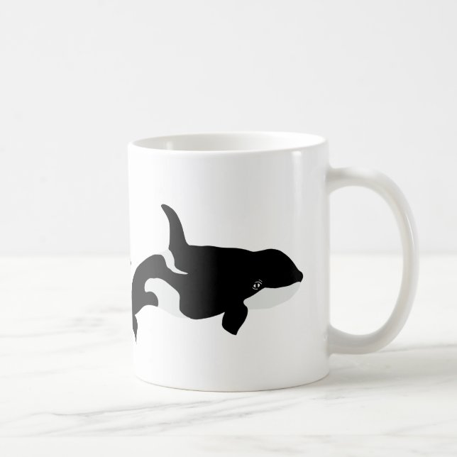 Taza De Café Orca Ballena Ilustracion Cetacea White (Derecha)