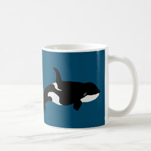 Taza De Café Orca Ilustracion de ballena Cetacea Ocean Blue