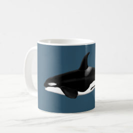 Taza De Café Orca Mug sobre azul oscuro
