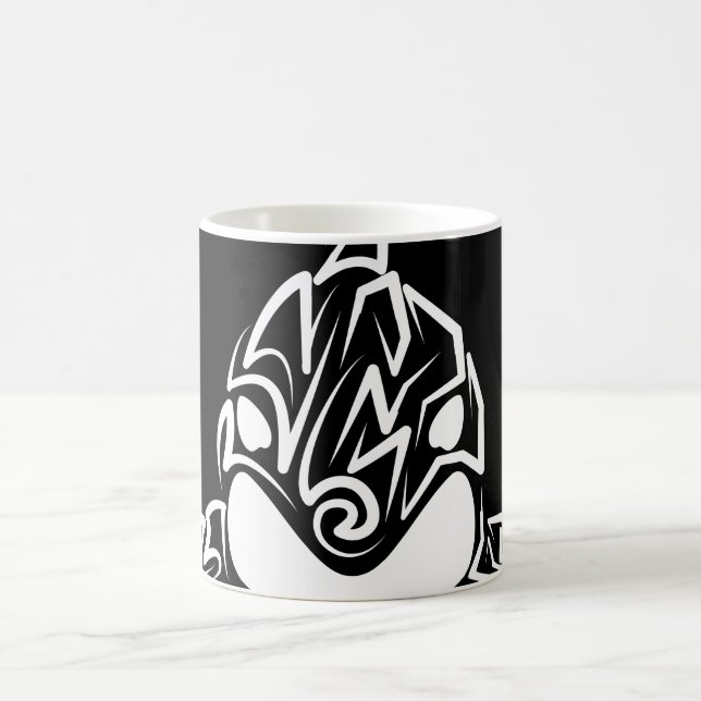 Taza De Café Orca tribal negra y blanca (Centro)