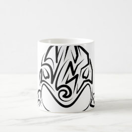 Taza De Café Orca tribal negra y blanca