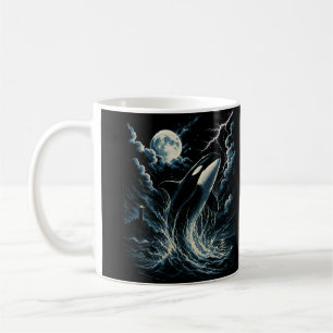 Taza De Café Orca Vintage Luna Medianoche Ballena Asesina 90s