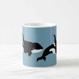 Taza De Café Orca Whale Ilustracion Cetacea