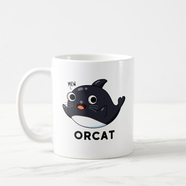 Taza De Café Orcat Funny Cat Orca Pun (Izquierda)