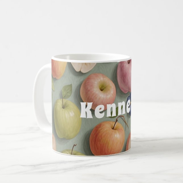 Taza De Café Orchard Whimsy: fruta pastel (Anverso izquierdo)