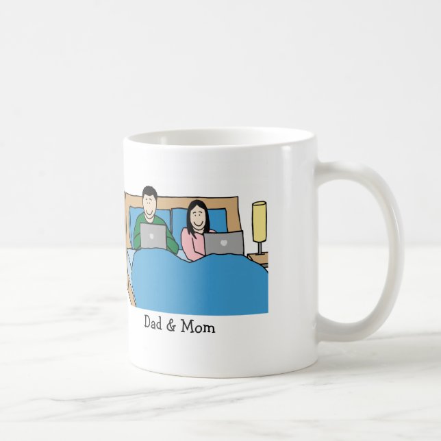 Taza De Café Ordenadores portátiles en cama (Derecha)
