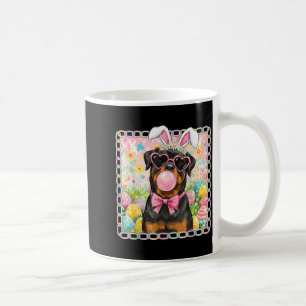 Taza De Café orejas de conejo de Pascua perro divertido rottwei