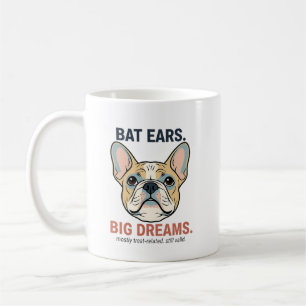 Taza De Café Orejas de Murciélago Grandes Sueños Bulldog Francé