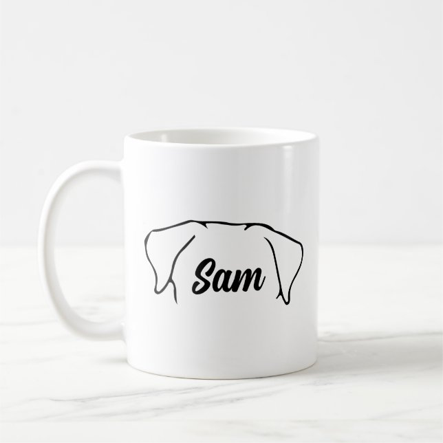 Taza De Café Orejas de perro personalizado (Izquierda)
