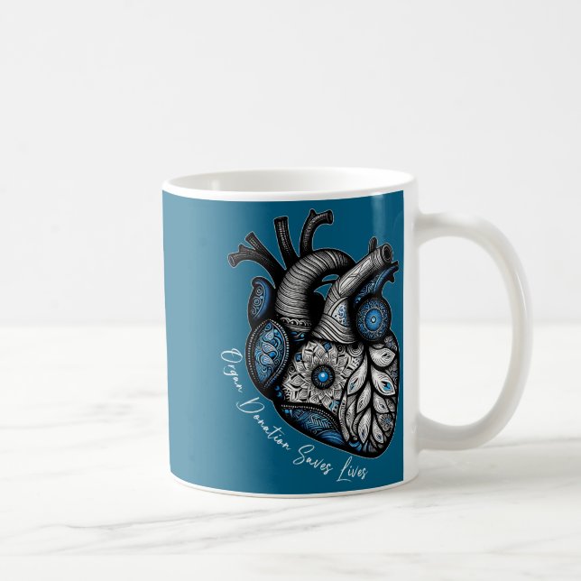 Taza De Café Organ Donation Saves Lives Heart Transplant Cardia (Derecha)