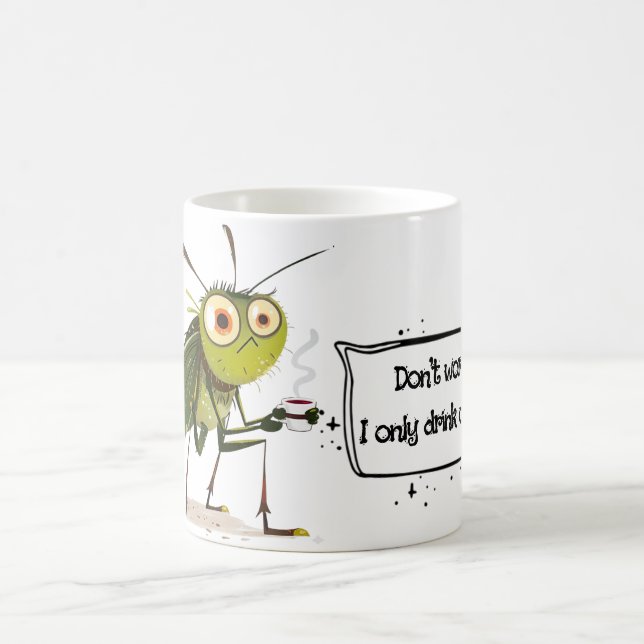 Taza De Café Organic Mosquito Cartoon – Funny Quote	 (Centro)