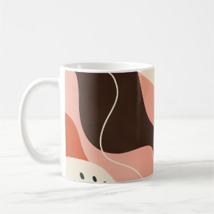 Taza De Café Organic Pink Olive Retro Abstract