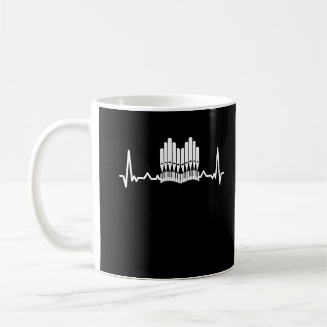 Taza De Café Órgano de tuberías Heartbeat Iglesia Orgánica de M (Izquierda)