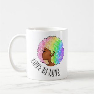 Taza De Café orgullo afro arcoíris amor LGBTQ es amor negro niñ