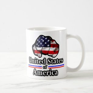 Taza De Café Orgullo americano Puño de la bandera de los Estado