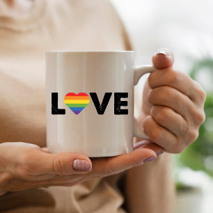 Taza De Café Orgullo Amor es Amor Igualdad Gay Arcoiris LGBTQ