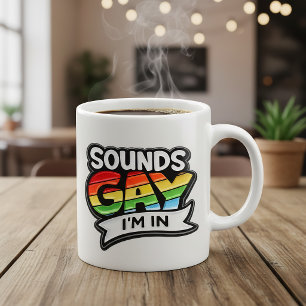 Taza de café Orgullo Arcoíris Suena Gay Estoy Dent