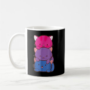 Taza De Café Orgullo bisexual Kawaii Gato Gato Piel Anime L