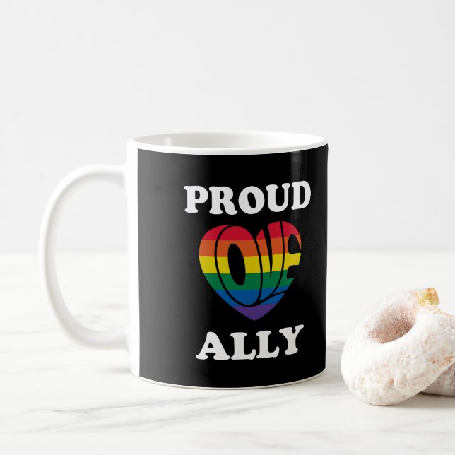 Taza De Café Orgullo de Aliado LGBTQ (Con donut)