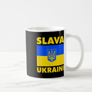 Taza De Café Orgullo de la bandera de Ucrania Slava Ukraini
