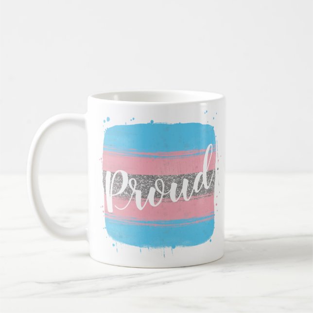 Taza De Café Orgullo de la bandera transgénero (Izquierda)