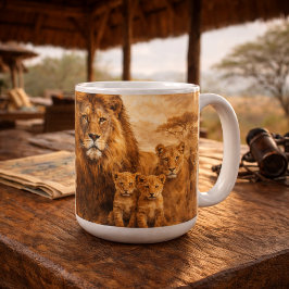 Taza De Café Orgullo de León Africano | Safari de Vida Silvestr