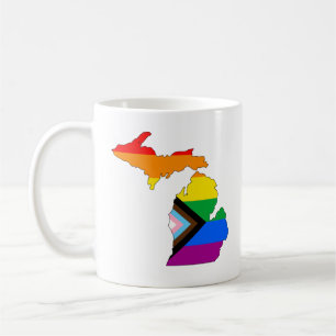 Taza De Café Orgullo de Michigan State Orgullo LGBTQ Progreso O