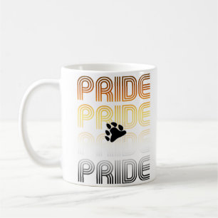 Taza De Café Orgullo de Oso Garra Diseño de Patrón Retro Letras