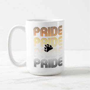 Taza De Café Orgullo de Oso Garra Diseño de Patrón Retro Letras