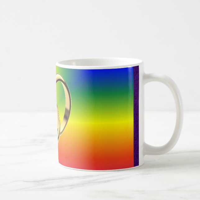 Taza De Café Orgullo del arco iris con las alianzas de boda del (Derecha)