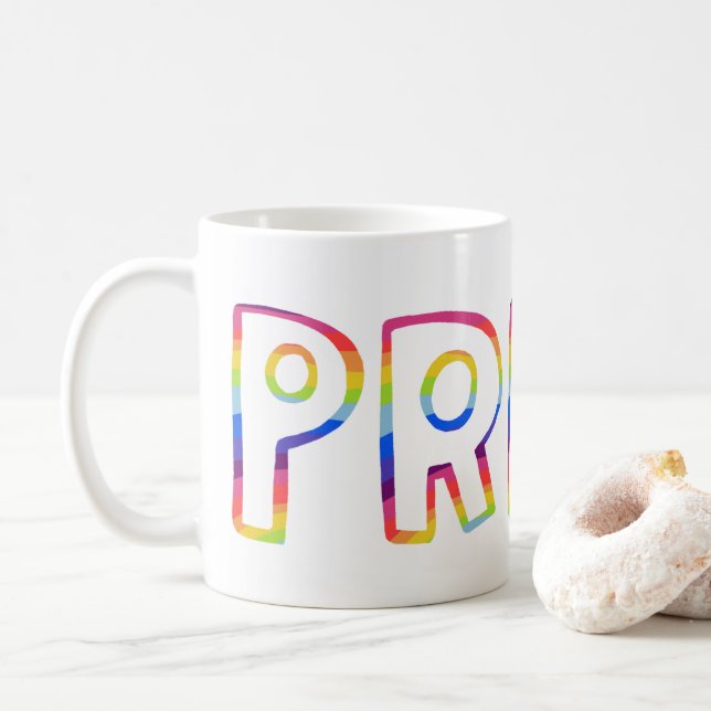Taza De Café ORGULLO DEL café RÁINBOW Mug (Con donut)