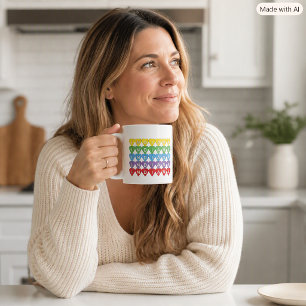 Taza De Café Orgullo del Estado Corazones de Arcoíris de Indian