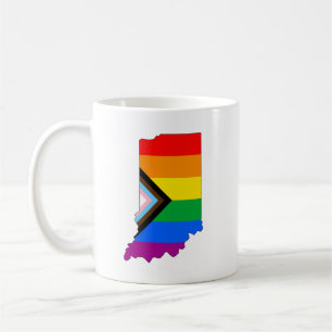 Taza De Café Orgullo del Estado de Indiana LGBTQ Progreso Orgul