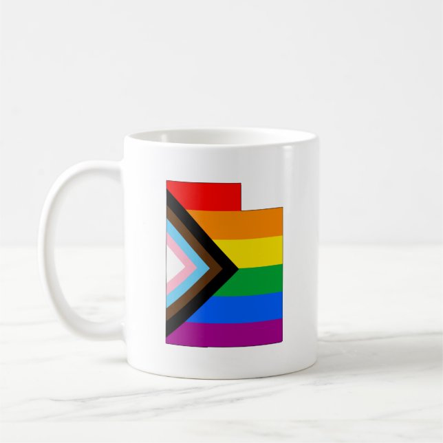 Taza De Café Orgullo del Estado de Utah Progreso de Orgullo LGB (Izquierda)