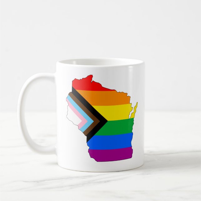 Taza De Café Orgullo del Estado de Wisconsin Progreso de Orgull (Izquierda)