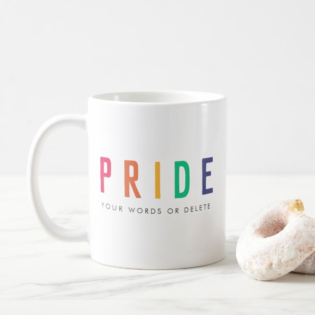 Taza De Café Orgullo | El arcoiris moderno gay LGBTQ (Con donut)