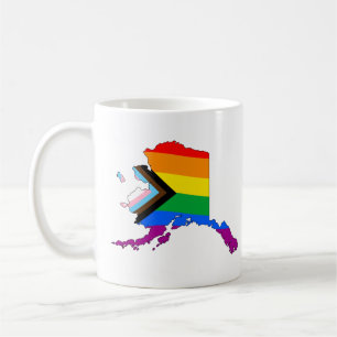 Taza De Café Orgullo estatal de Alaska Orgullo Progresista LGBT