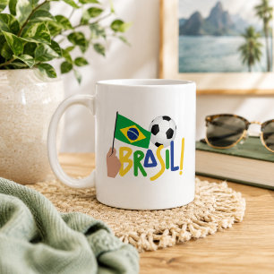 Taza De Café Orgullo Futbolero Brasileño 