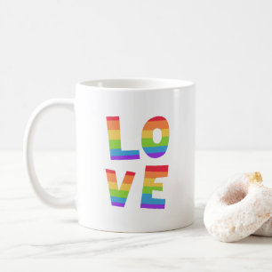 Taza De Café Orgullo gay Bandera arco iris LGBT Amor LGBTQ
