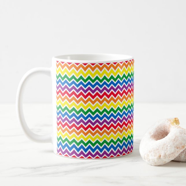 Taza De Café Orgullo Gay Chevron Arcoíris (Con donut)
