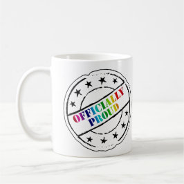 Taza De Café Orgullo gay "oficialmente orgulloso"