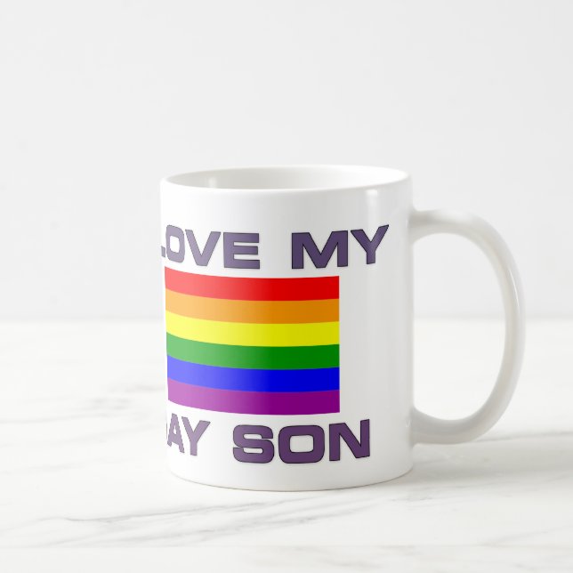 TAZA DE CAFÉ ORGULLO GAY QUE AMO A MI HIJO GAY (Derecha)