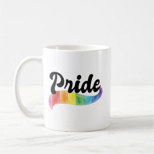 Taza De Café Orgullo Gay Retro Arcoíris Acuarela Aliado LGBTQ