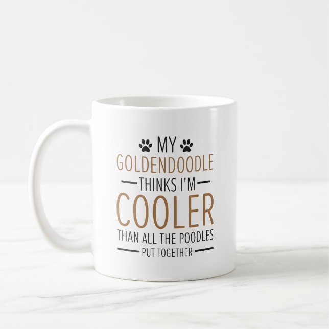 Taza De Café Orgullo "Goldendoodle", dice gracioso perro de Gua (Izquierda)