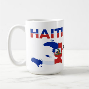 Taza De Café Orgullo haitiano Diseño de mapa de bandera de Hait